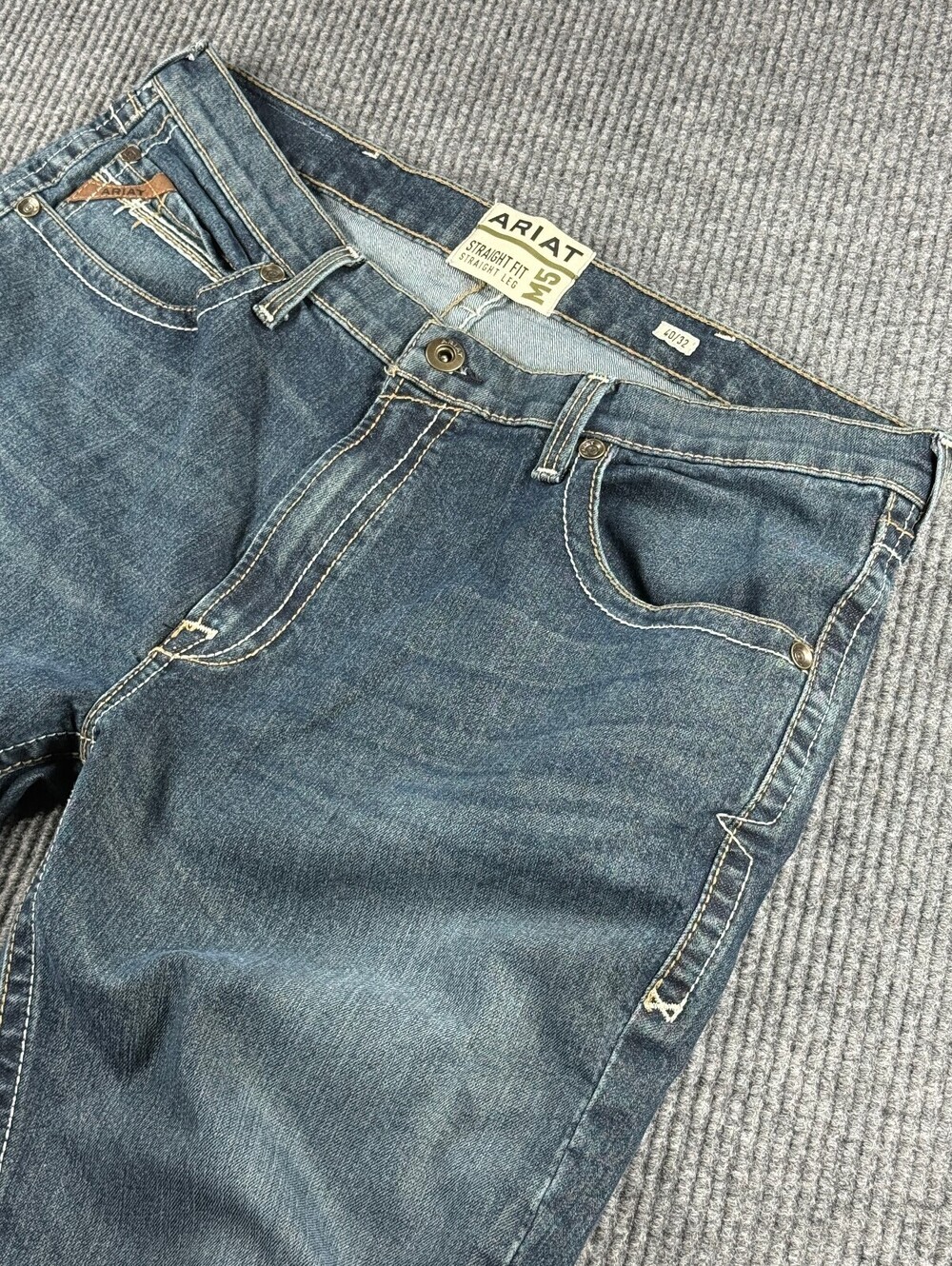 Ariat M5 Straight Fit Straight Leg Mens 40x32 Denim Jeans Embroidered Western